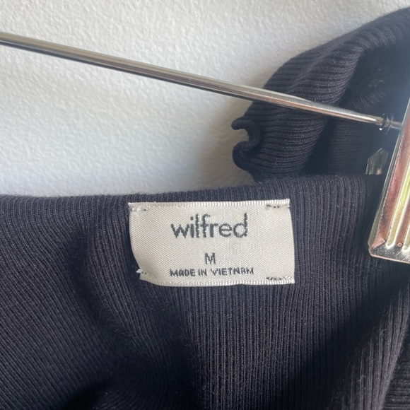 Aritzia Wilfred Maeva Ruffled Off-shoulder Black Bodysuit size M - Picture 3 of 9